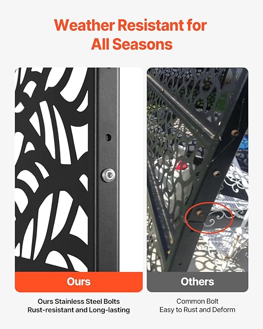VEVOR Metal Privacy Screen, Outdoor Privacy Screens & Panels, Freestanding - Image 4