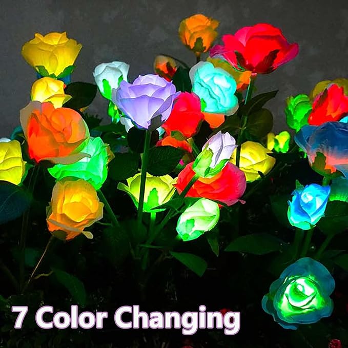 Mothers Day Gifts Solar Garden Decor Outdoor Lights, 4 Pack Waterproof Garden - Image 5