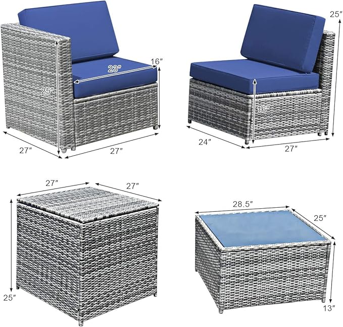 Tangkula 8 Pieces Wicker Patio Furniture Set - Image 5