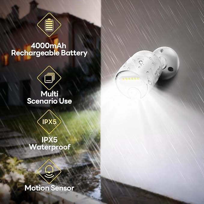 Rechargeable Battery Operated Motion Sensor Light, 4000mAh Battery Powered - Image 2