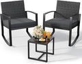 3 Pieces Patio Furniture Set Rocking Bistro Set, Outdoor Patio Furniture Set by Qsun