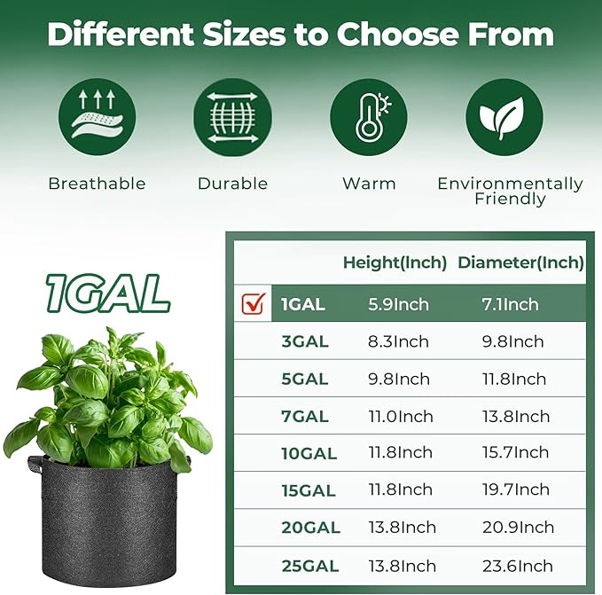 T4U 1 Gallon Grow Bags, Upgrade Grow Bags - Image 2