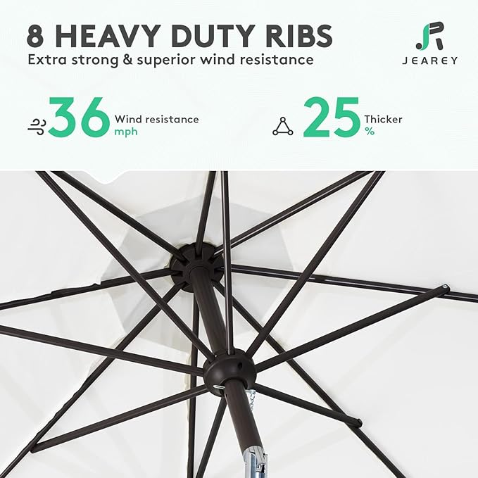JEAREY 9FT Outdoor Patio Umbrella Outdoor Table Umbrella - Image 5