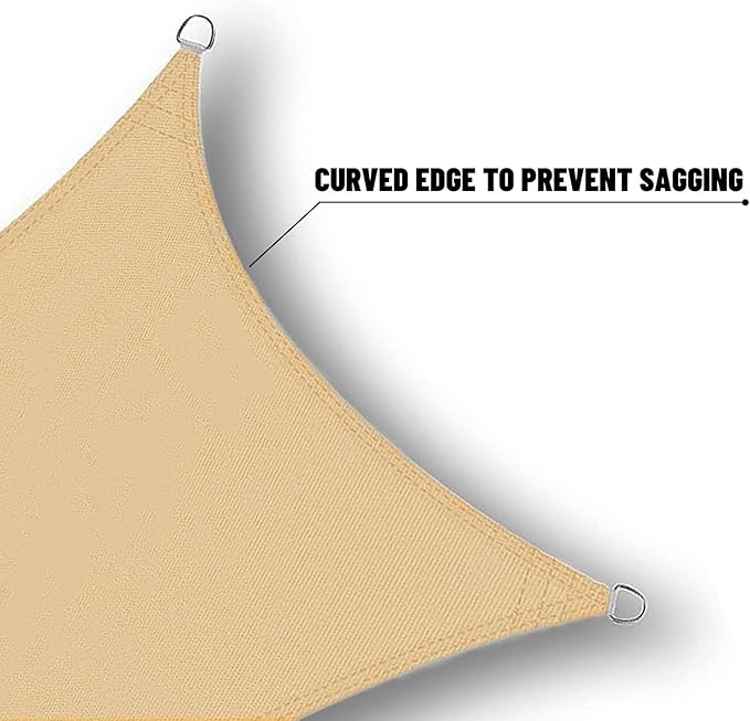 SUNNY GUARD Waterproof Sun Shade Sail 6' x 7' Sand Rectangle UV Block Sunshade - Image 4