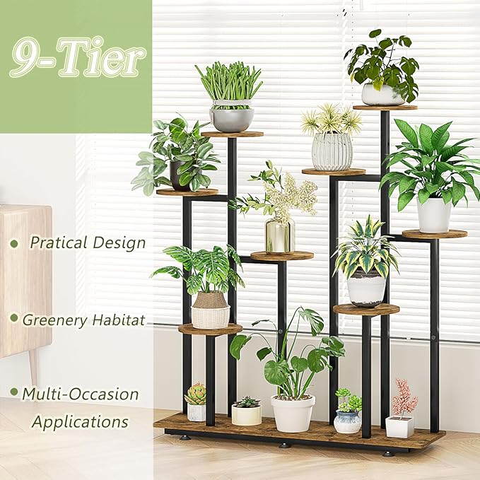Plant Stand Indoor 9 Tier 11 Potted Multiple Flower Pot Holder - Image 5