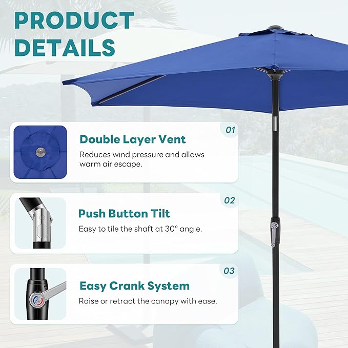 OLIXIS 7.5ft Patio Umbrella - Image 2