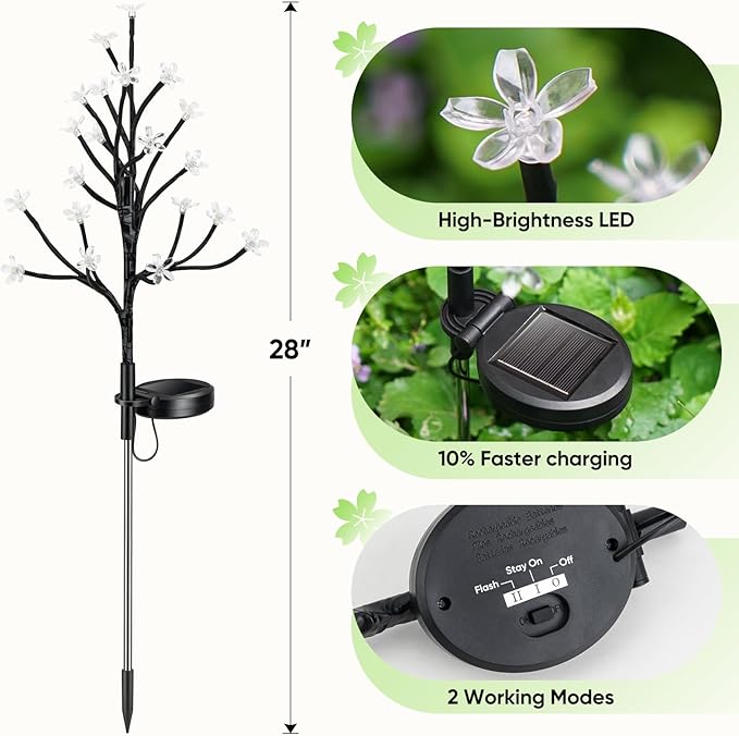Solar Garden Lights Outdoor, Solar Lights Outdoor Decorative Waterproof - Image 8