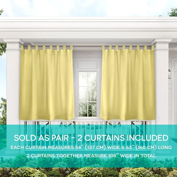 Exclusive Home Cabana Solid Indoor/Outdoor Light Filtering Hook-and-Loop Tab - Image 2