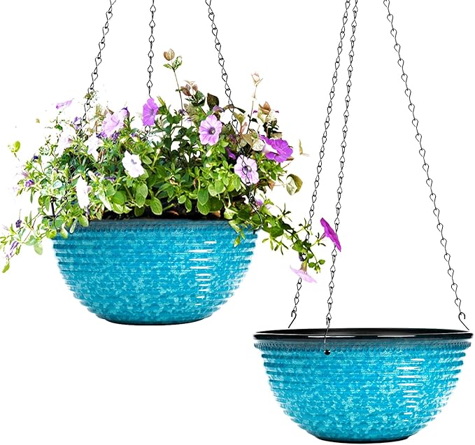 10 Inch Hanging Planter, 2 Pack Hanging Planters by Vanslogreen