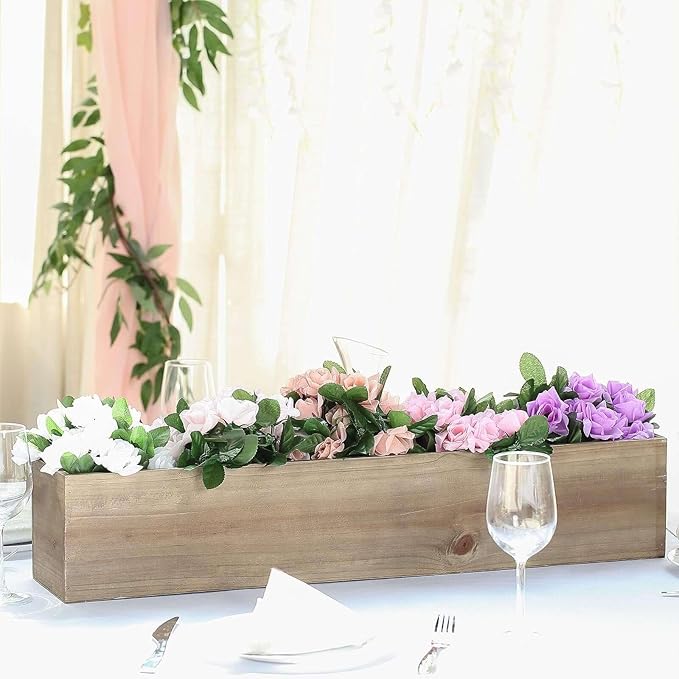 Efavormart 30"x6" Natural Wood Planter Box - Image 6