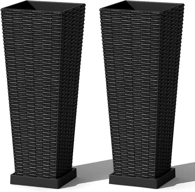 Greesum Set of 2 Tall Plastic Planters by BuynowfromGreesum