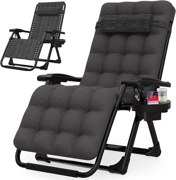 Suteck Zero Gravity Chair, Reclining Camping Lounge Chair w/Removable Cushion by Suteck