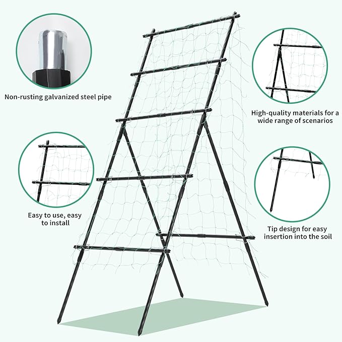 Lalahoni Cucumber Trellis, 6ft Tall Metal Garden Trellis - Image 5
