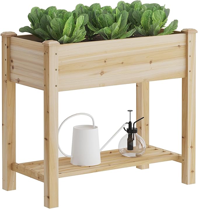 FILWH Raised Garden Bed with Legs Elevated Wooden Planter Box Stand Large by FILWH