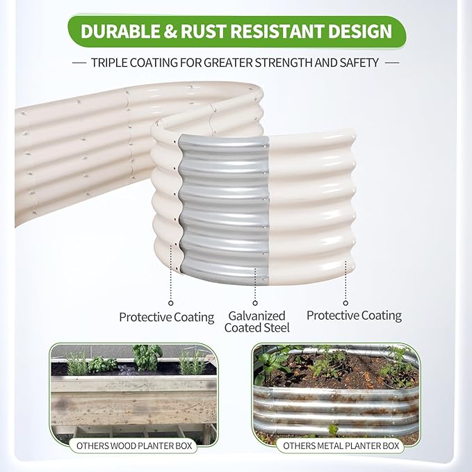 Galvanized Raised Garden Bed Outdoor- 2 Pcs Raised Beds - Image 3