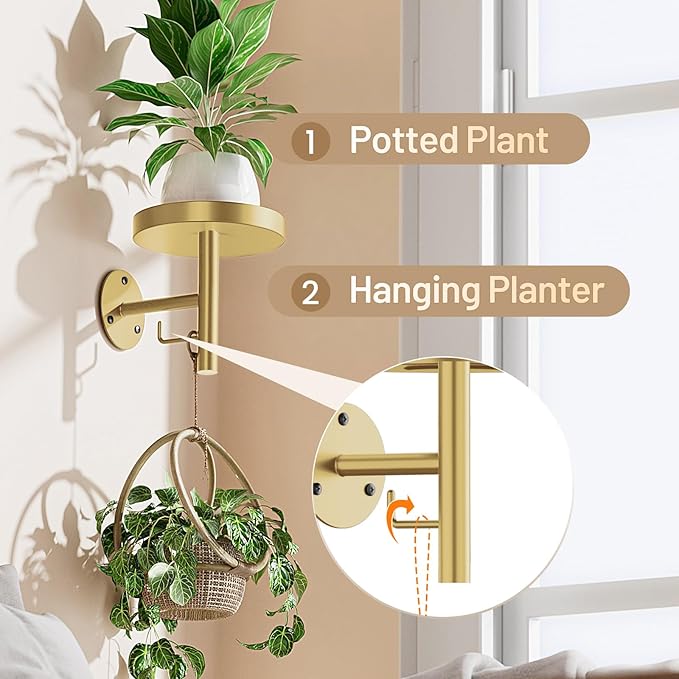 YUOROS 3 Pack Wall Plant Holder Stand Wall Planters - Image 6