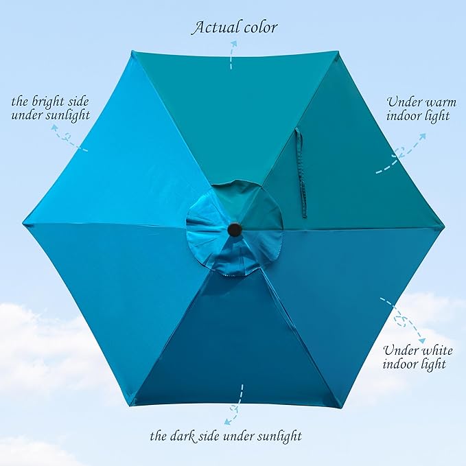 Blissun 7.5 ft Patio Umbrella, Yard Umbrella, Outdoor Market Umbrella - Image 2