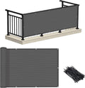 LOVE STORY 3'x12' Dark Grey Balcony Screen Privacy Fence Cover UV Protection by LOVESTORY