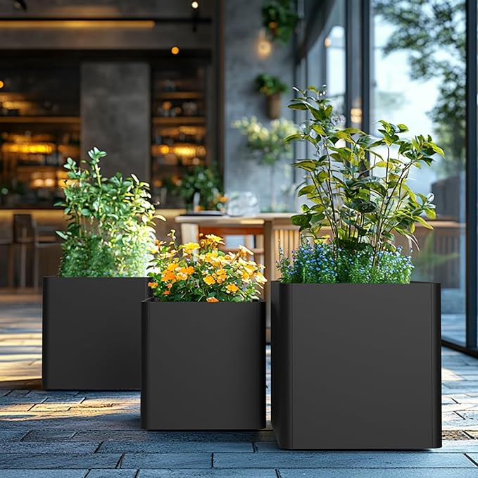 Large Metal Square Planter 20" L x 20" W x 20" H - Image 7