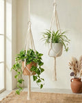 Bamworld Macrame Plant Hanger Indoor Hanging Planter by Bamworld