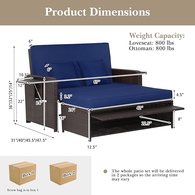 Tangkula Patio Rattan Daybed - Image 6