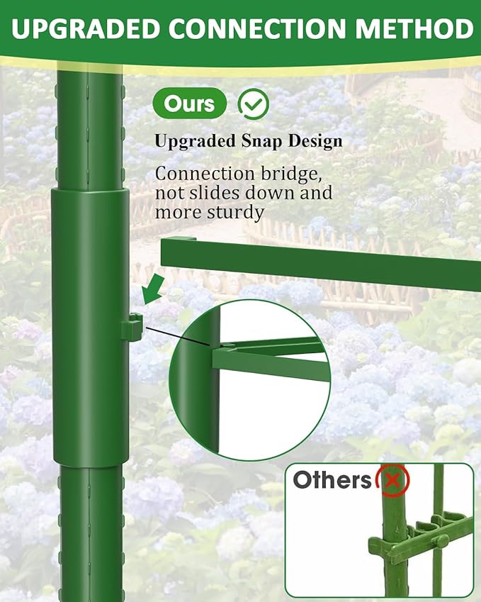 6 Pack Tomato Cages for Garden, 51in*13in Adjustable Tomatoes Plant Stakes - Image 2