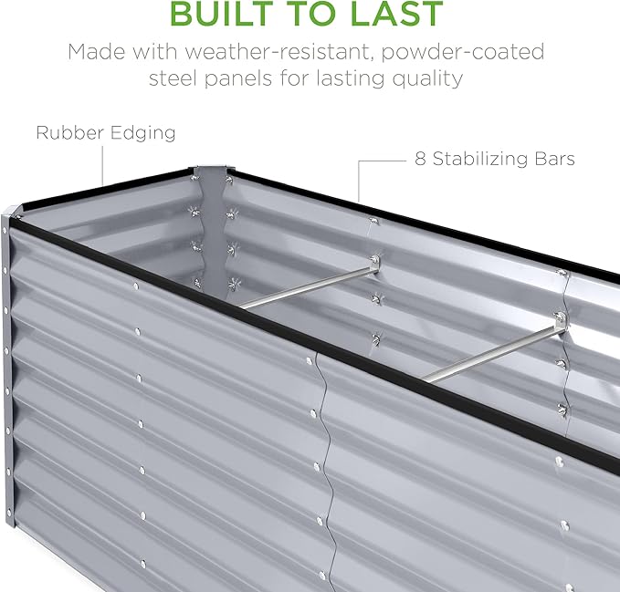 Best Choice Products 8x2x2ft Raised Outdoor Metal Garden Bed, Deep Root Box - Image 7
