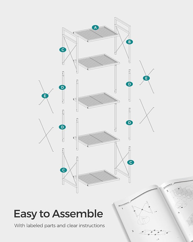 SONGMICS 5-Tier Metal Storage Rack, Shelving Unit - Image 8