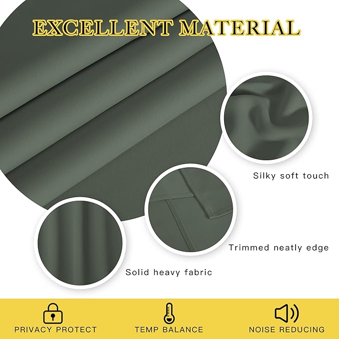 NICETOWN Blackout Kids Room Curtain 54 inch Length, Thermal Insulated Grommet - Image 4