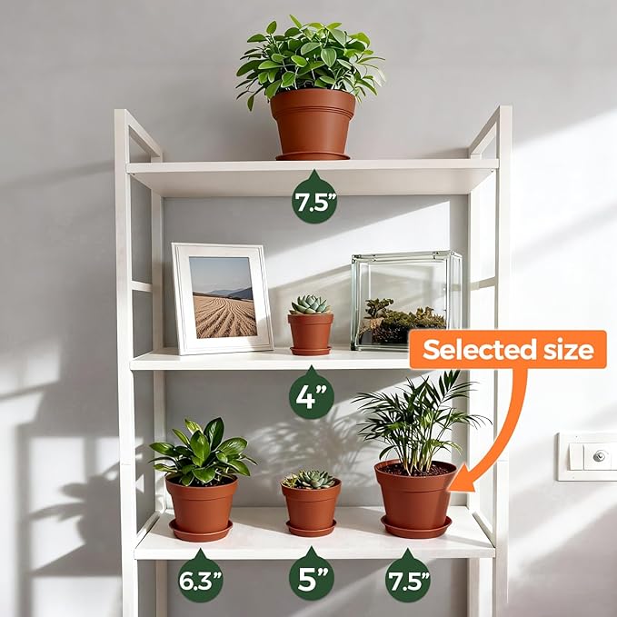 T4U 7.5 Inch Plant Pots 6 Pcs, Flower Pots - Image 5