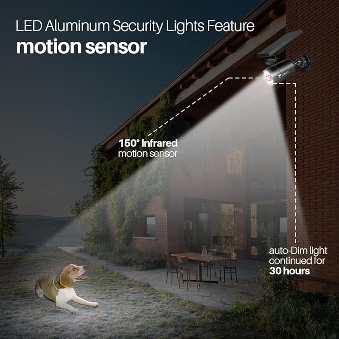 Solar Motion Lights Outdoor 1400-Lumen LED Spotlight 9-Watt Solar Flood - Image 6