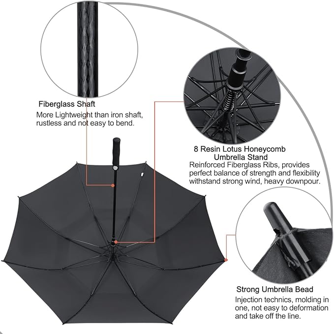 G4Free 47/54/62/68/72 Inch Automatic Open Golf Umbrella Oversize Extra Large - Image 5