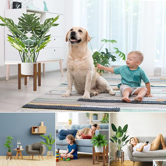 Adjustable Plant Stand Indoor, Bamboo Mid Century Modern Plants Stands - Image 6