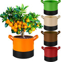 7 Gallon Fabric Grow Bags 5-Pack, 350G Heavy Duty Nonwoven Plant Pots by Fhyisble