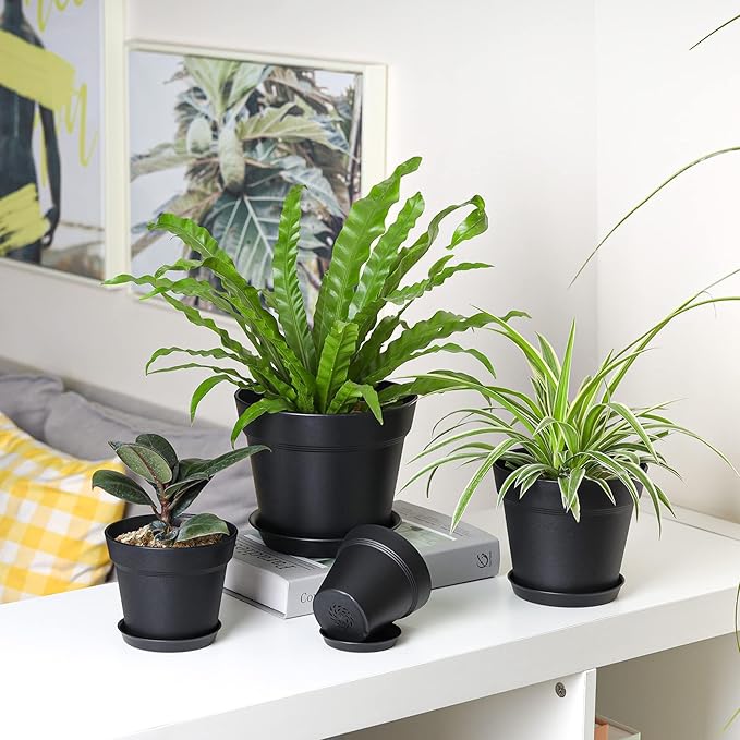 T4U 7.5 Inch Plant Pots 6 Pcs, Flower Pots - Image 5