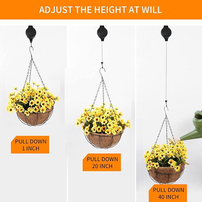 6PCS Adjustable Retractable Plant Pulley Hangers - Image 4
