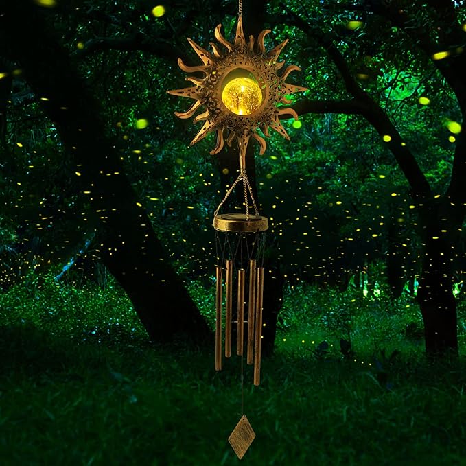 Solar Sun Light Wind Chimes for Outside for Women Gifts for Mom Grandma Wife - Image 4