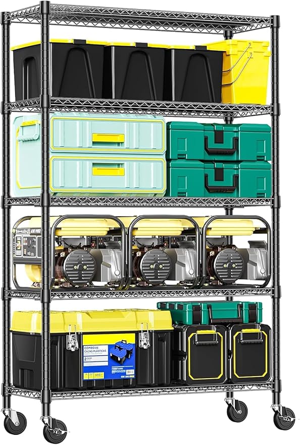 IZEUK Heavy Duty Garage Shelving, 5 Tier Wide Metal Storage Shelf Rack by IZEUK