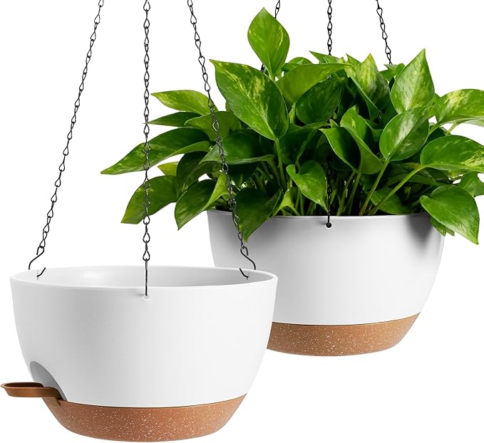13-inch Oversized Hanging Planter Set of Two, Planters by Unknown