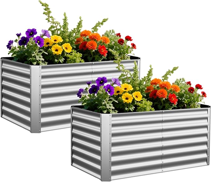 4X2X2ft Galvanized Raised Garden Bed, Outdoor Planter Box Metal Patio Kit - Image 6