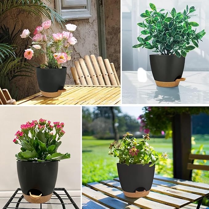 Self Watering Planters with Drainage Holes Reservoir, Nursery Planting Pot - Image 5