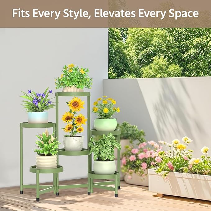 LASZOLA 6 Tiered Folding Plant Stand Indoor - Image 7