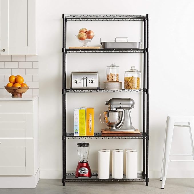 Amazon Basics 5-Shelf Adjustable Heavy Duty Steel Wire Rack, Space Saving - Image 4