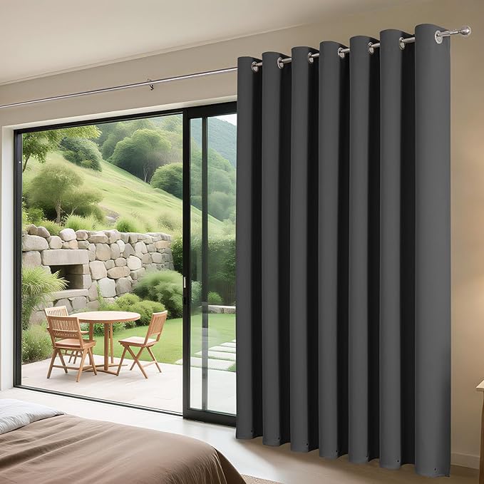 Joydeco Blackout Patio Sliding Door Curtains 72 Inches Long, Grommet Privacy - Image 3
