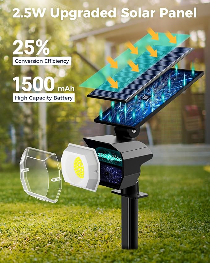 btfarm 4 Pack Solar Spot Lights Outdoor Waterproof IP65-1000LM 52 LED Solar - Image 5