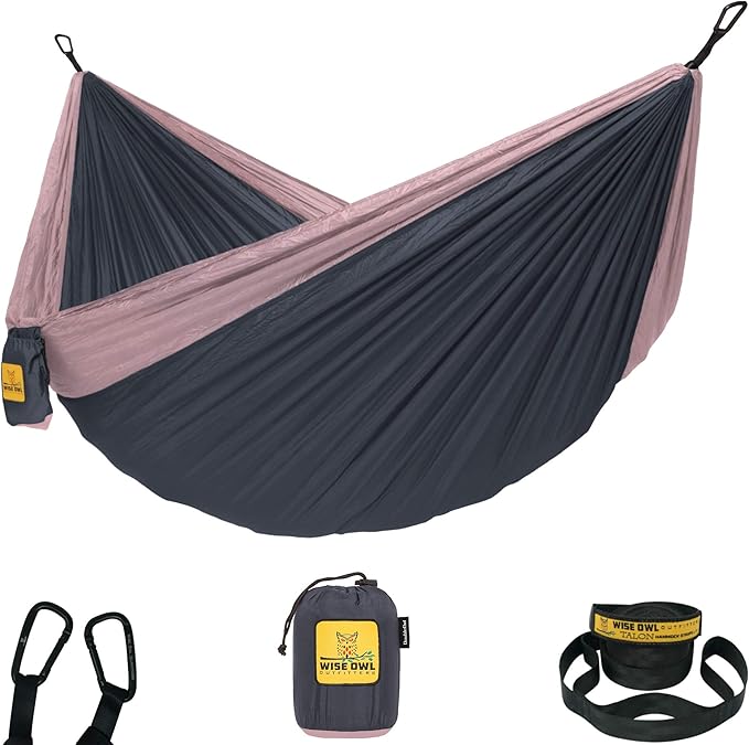 Wise Owl Outfitters Camping Hammock – 500lbs Portable Hammock by WiseOwlOutfitters