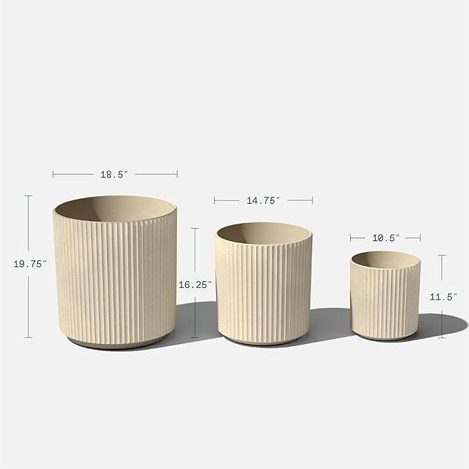 Veradek Demi Series Set of 3 Round Planters - Image 2