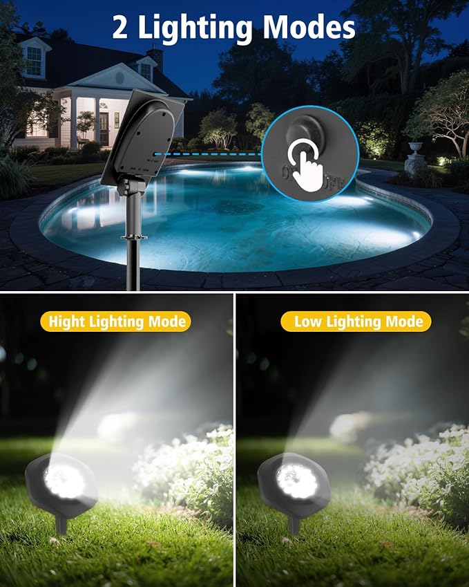 CORESLUX Solar Spot Lights Outdoor Waterproof IP68, 3-in-1 LED Cool Light Solar - Image 4