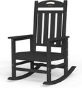 Oversized Outdoor Rocking Chair, High Back Porch Rocker Chair, HDPE All Weather by Suunyn