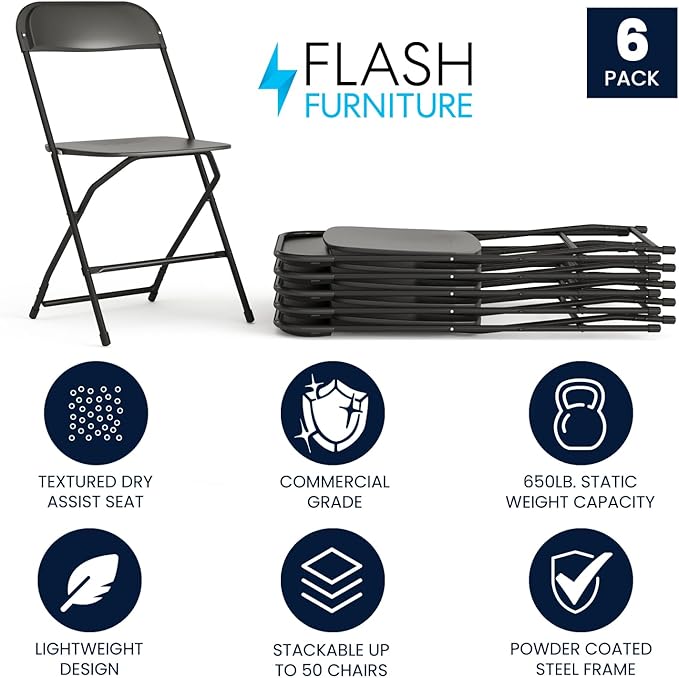 Flash Furniture Hercules Series Plastic Folding Chairs - Image 3